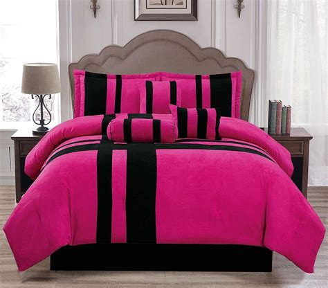 comforter black and pink|More.